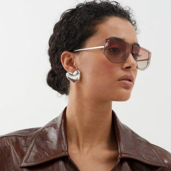 Fendi FE40096U 16T FENDI FIRST CRYSTAL BRAND NEW Sunglasses Palladium Unisex - Picture 11 of 12